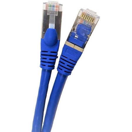 Micro Connectors E11-010BL 10 Ft. CAT 7 SFTP Double Shielded RJ45 Snagless Ethernet Cable; Blue